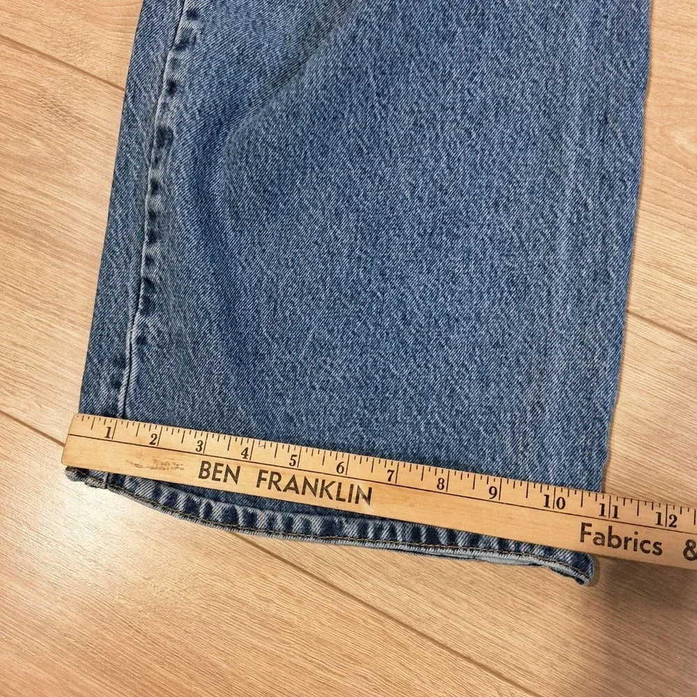 Levis Premium Low Loose Jeans Womens 34x30 Blue Med Wash Relaxed Wide Leg Denim